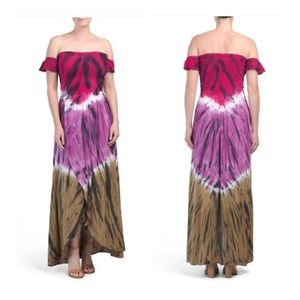 Young Fabulous & Broke Frida Tie Dye Multicolored Maxi Dress Size Small NWT